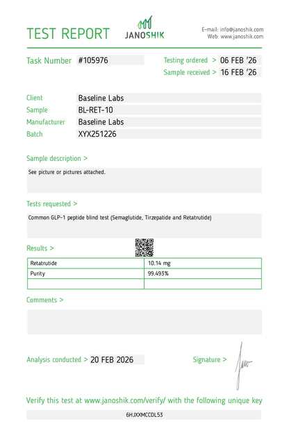 Retatrutide Janoshik Verified